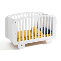 Кроватка Детская с колесами Sun 60 x 120 см белый LA REDOUTE INTERIEURS  фото, kupilegko.ru